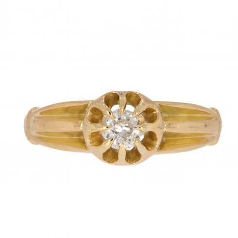 Edwardian Gold Old Cut Diamond Solitaire Ring