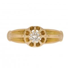 Edwardian Gold Old Cut Diamond Solitaire Ring