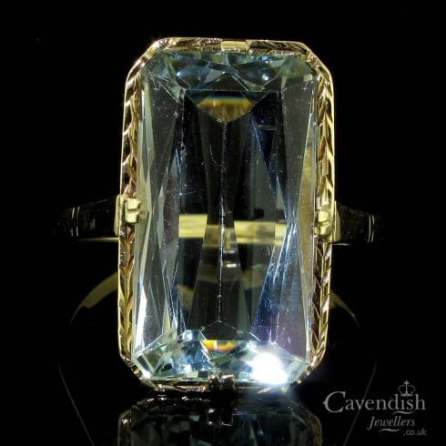Emerald Cut Aqauamrine Ring