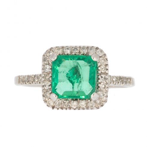 Emerald & Diamond Cluster Ring