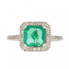 Emerald & Diamond Cluster Ring