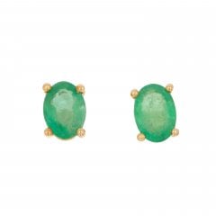 Emerald Gold Stud Earrings
