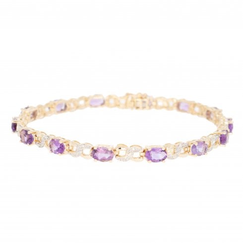 Gold Amethyst & Diamond Bracelet