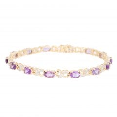 Gold Amethyst & Diamond Bracelet