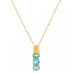 Gold Apatite and Diamond Pendant