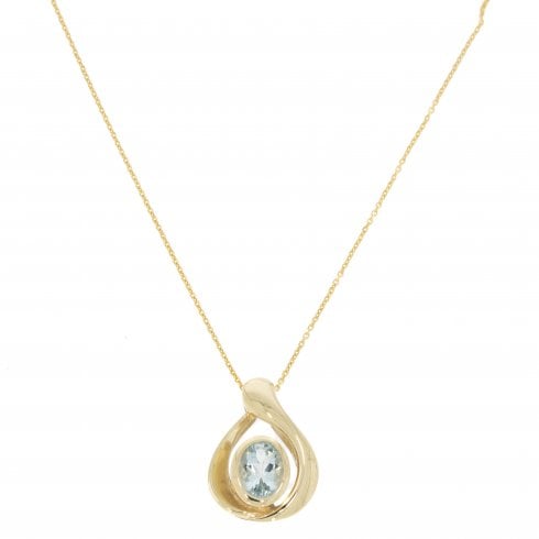 Gold Aquamarine Pendant