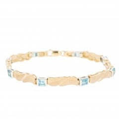 Gold Blue Topaz Bracelet