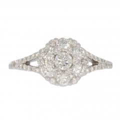 Gold Brilliant Cut Diamond Cluster Ring