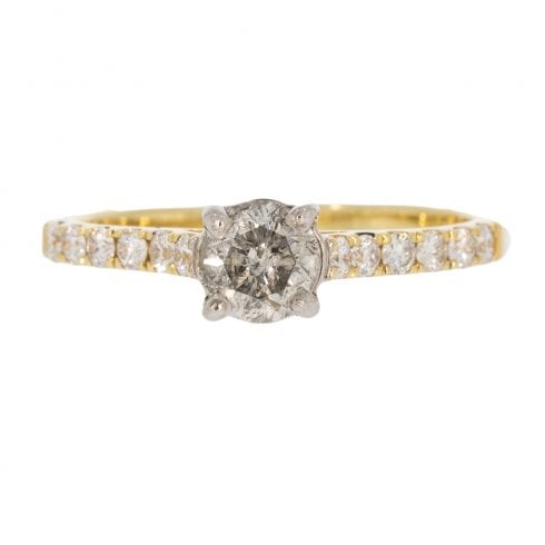Gold Cinnamon Diamond Solitaire Ring