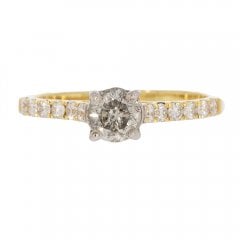 Gold Cinnamon Diamond Solitaire Ring