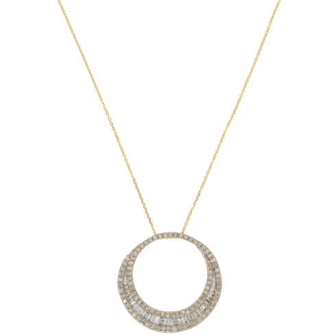 Gold Diamond Circle Pendant