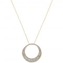 Gold Diamond Circle Pendant
