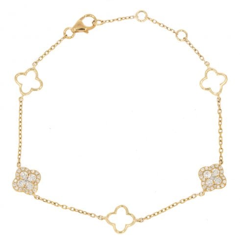Gold Diamond Clover Bracelet