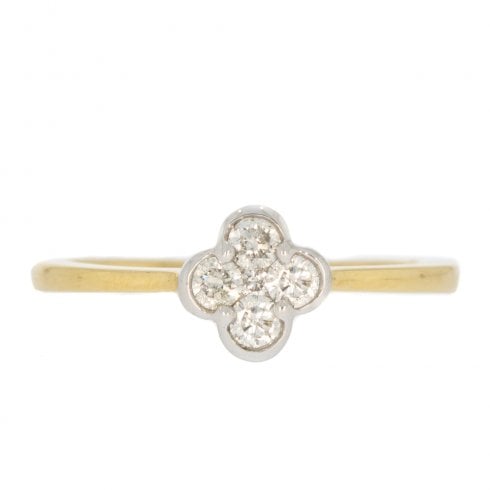 Gold Diamond Cluster Ring