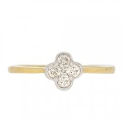 Gold Diamond Cluster Ring