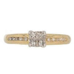 Gold Diamond Cluster Ring