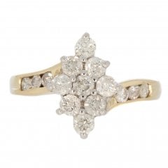 Gold Diamond Cluster Ring