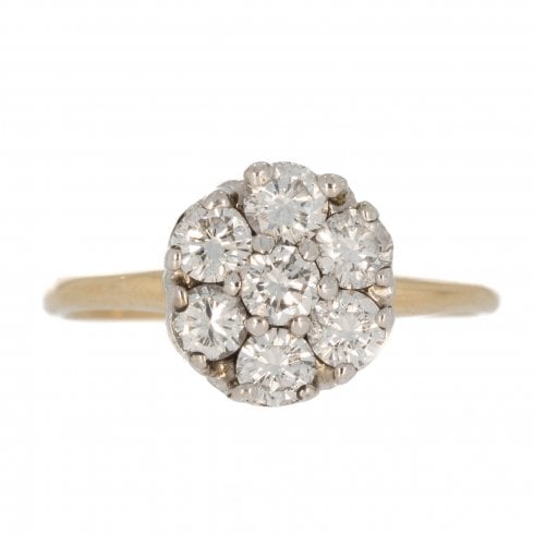 Gold Diamond Cluster Ring