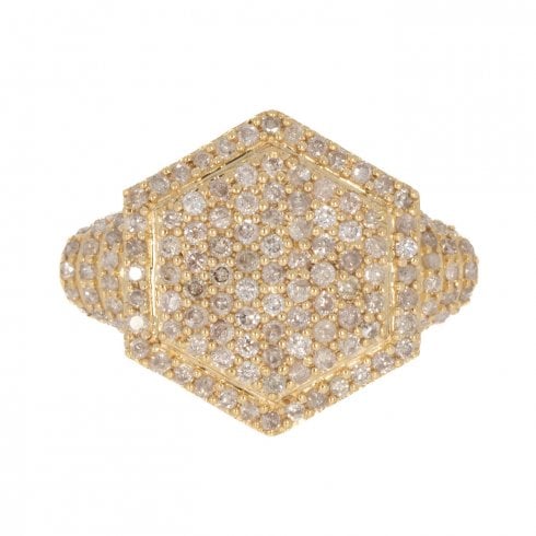 Gold Diamond Cluster Ring