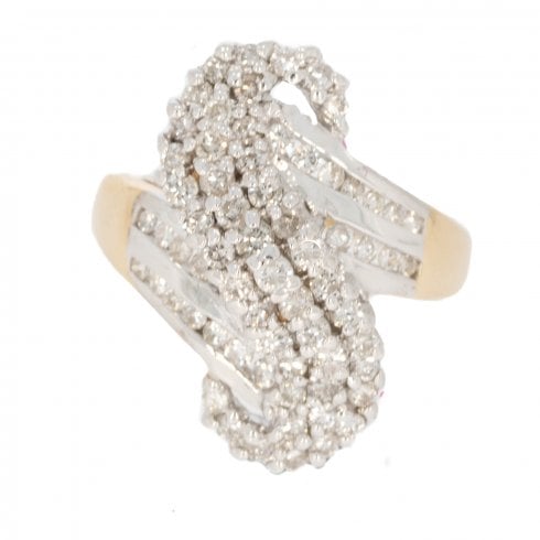 Gold Diamond Cocktail Twist Ring