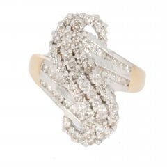 Gold Diamond Cocktail Twist Ring