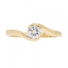 Gold Diamond Crossover Ring