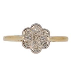 Gold Diamond Daisy Cluster Ring
