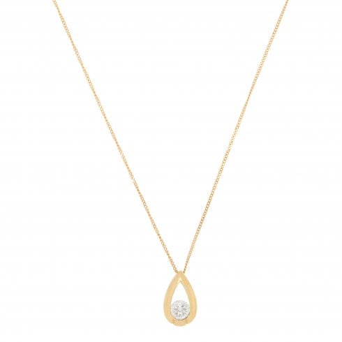 Gold Diamond Drop Pendant