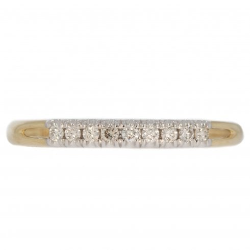 Gold Diamond Half Hoop Ring