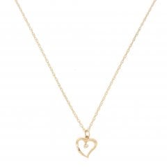 Gold Diamond Heart Pendant