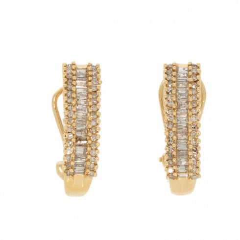Gold Diamond Hoop Earrings