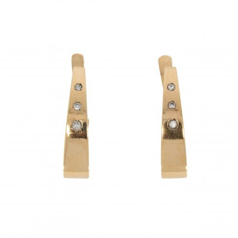 Gold Diamond Hoop Earrings