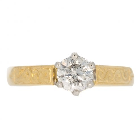 Gold Diamond Solitaire Ring