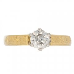 Gold Diamond Solitaire Ring
