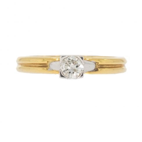 Gold Diamond Solitaire Ring