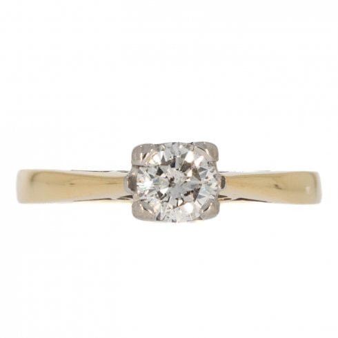 Gold Diamond Solitaire Ring