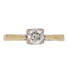 Gold Diamond Solitaire Ring