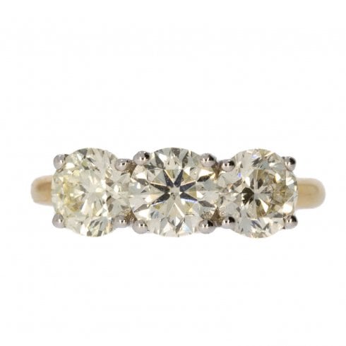 Gold Diamond Three Stone Ring