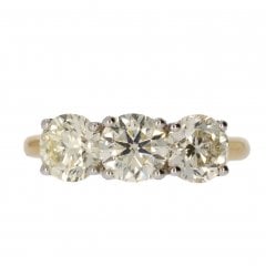 Gold Diamond Three Stone Ring