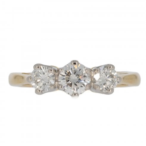 Gold Diamond Three Stone Ring