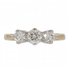 Gold Diamond Three Stone Ring