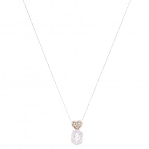Gold Kunzanite & Diamond Pendant