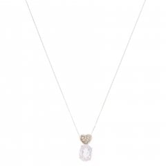 Gold Kunzanite & Diamond Pendant