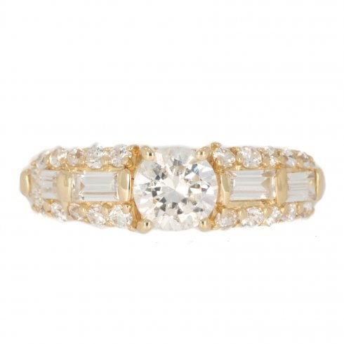 Gold Mixed-Cit Cubic Zirconia Dress Ring