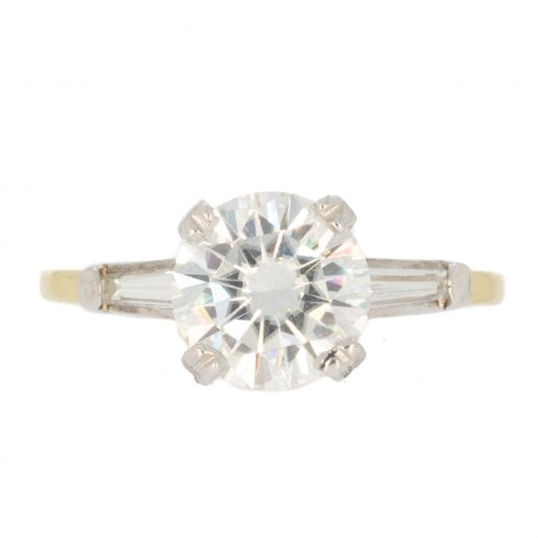 Gold Moissanite & Diamond Solitaire Ring
