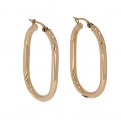 Gold Oval Hoop Earrings