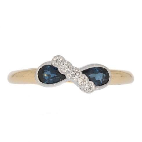 Gold Sapphire & Diamond Dress Ring