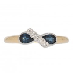 Gold Sapphire & Diamond Dress Ring