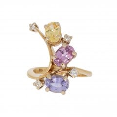 Gold Sapphire & Diamond Dress Ring