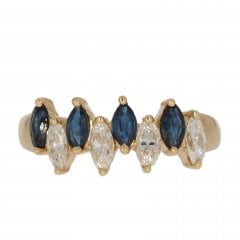 Gold Sapphire & Diamond Dress Ring